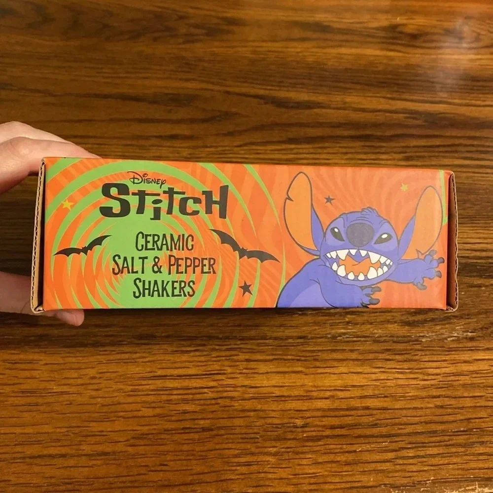 Disney Stitch Scrump Halloween Salt Pepper Shakers Ceramic Hand Painted NIB